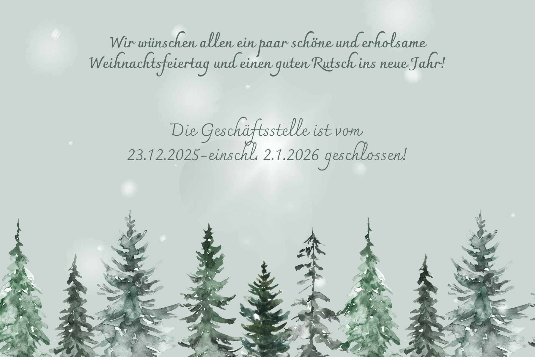 Geschäftsstelle geschlossen